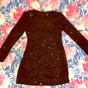 Sequined black minidress